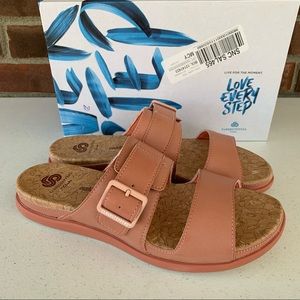 Clarks pink Open Toe Casual Slide Sandals women’s